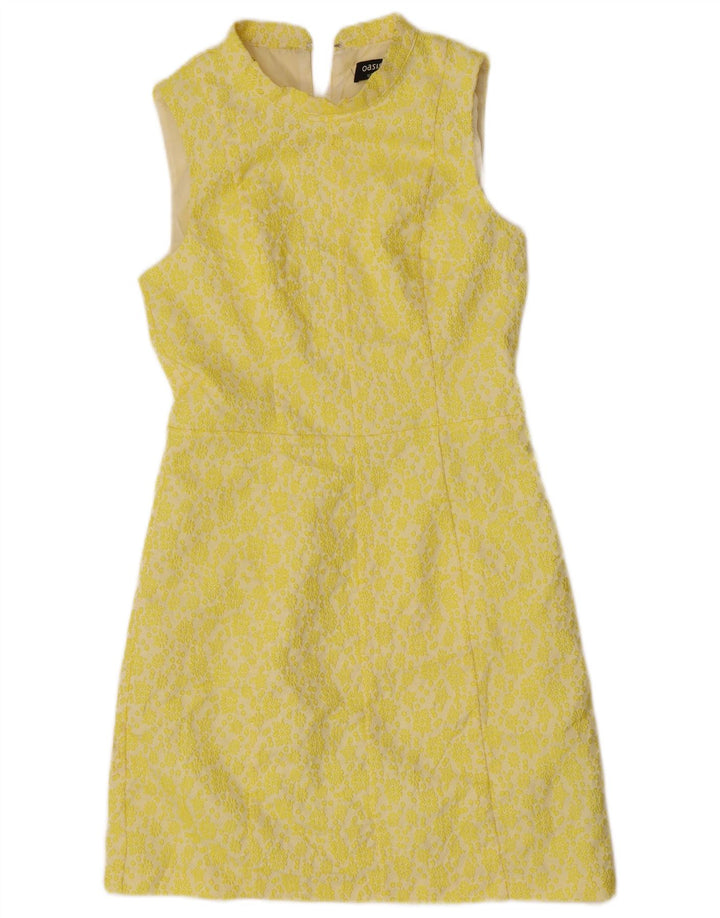 Rochie Oasis pentru femei fără mâneci, UK 12, poliester floral, galben mediu