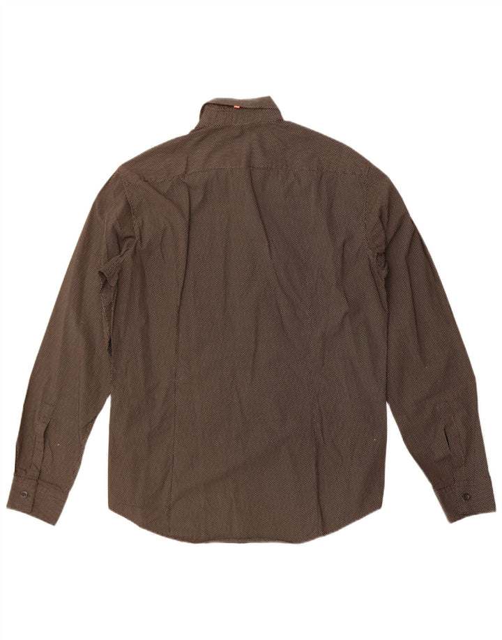 Cămașă pentru bărbați Hugo Boss, bumbac cu pete negre medii