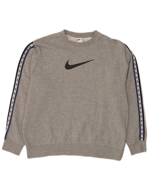 Hanorac grafic pentru bărbați NIKE Pulover XL bumbac gri