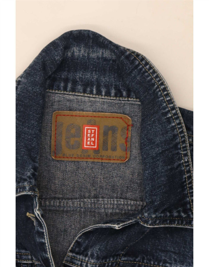 Jachetă de denim scurtă pentru femei Stefanel UK 12 Medium Bleumarin
