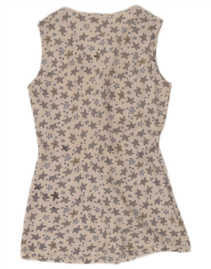 Rochie cămașă fără mâneci pentru femei FILA IT 44 Bumbac Floral Alb Mediu