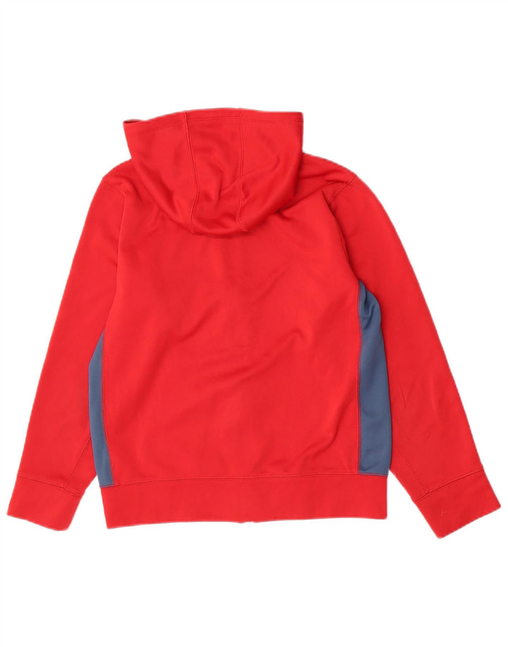 Pulover Nike pentru băieți, cu fermoar, 12-13 ani, mare, roșu, poliester color bloc