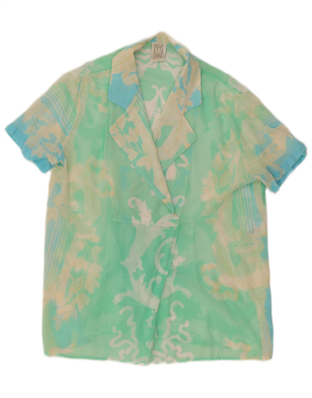 Bluză Ferre pentru femei cu model abstract, UK 14, bumbac verde mare