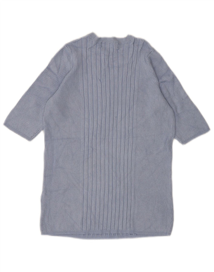 MARKS & SPENCER Womens Crew Neck Jumper Sweater UK 12 Medium Blue