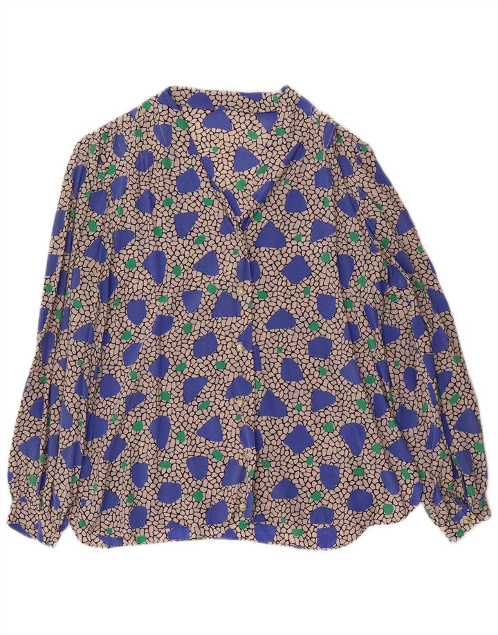 Bluză cămașă cu mânecă lungă pentru femei Vintage UK 14 Medium Multicolor