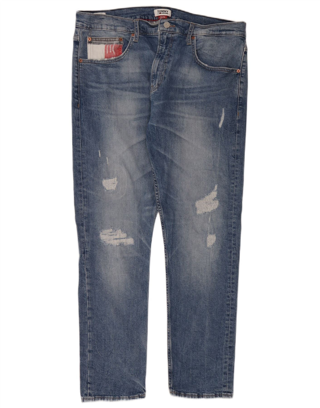 Blugi slim pentru bărbați Tommy Hilfiger Distressed Slim W36 L32 Blue Bumbac