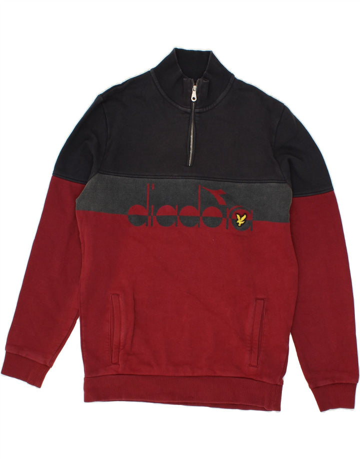 Pulover pentru bărbați DIADORA, cu grafic, cu fermoar, cu gât, roșu