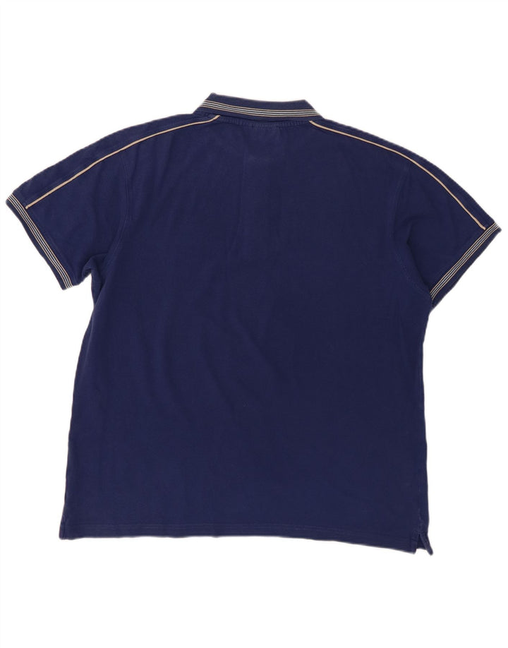 Tricou polo pentru bărbați Lotto, bumbac, albastru bleumarin mediu