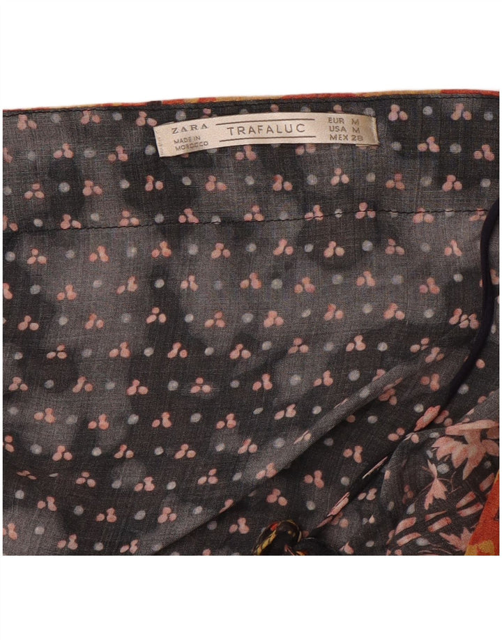 Rochie Kaftan pentru femei Zara UK 12 Medium Black Floral