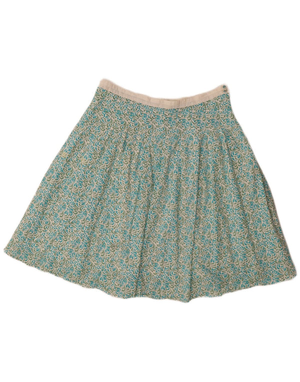 Fusta plisată pentru femei Marks & Spencer UK 12 Medium W30 Turcoaz Floral