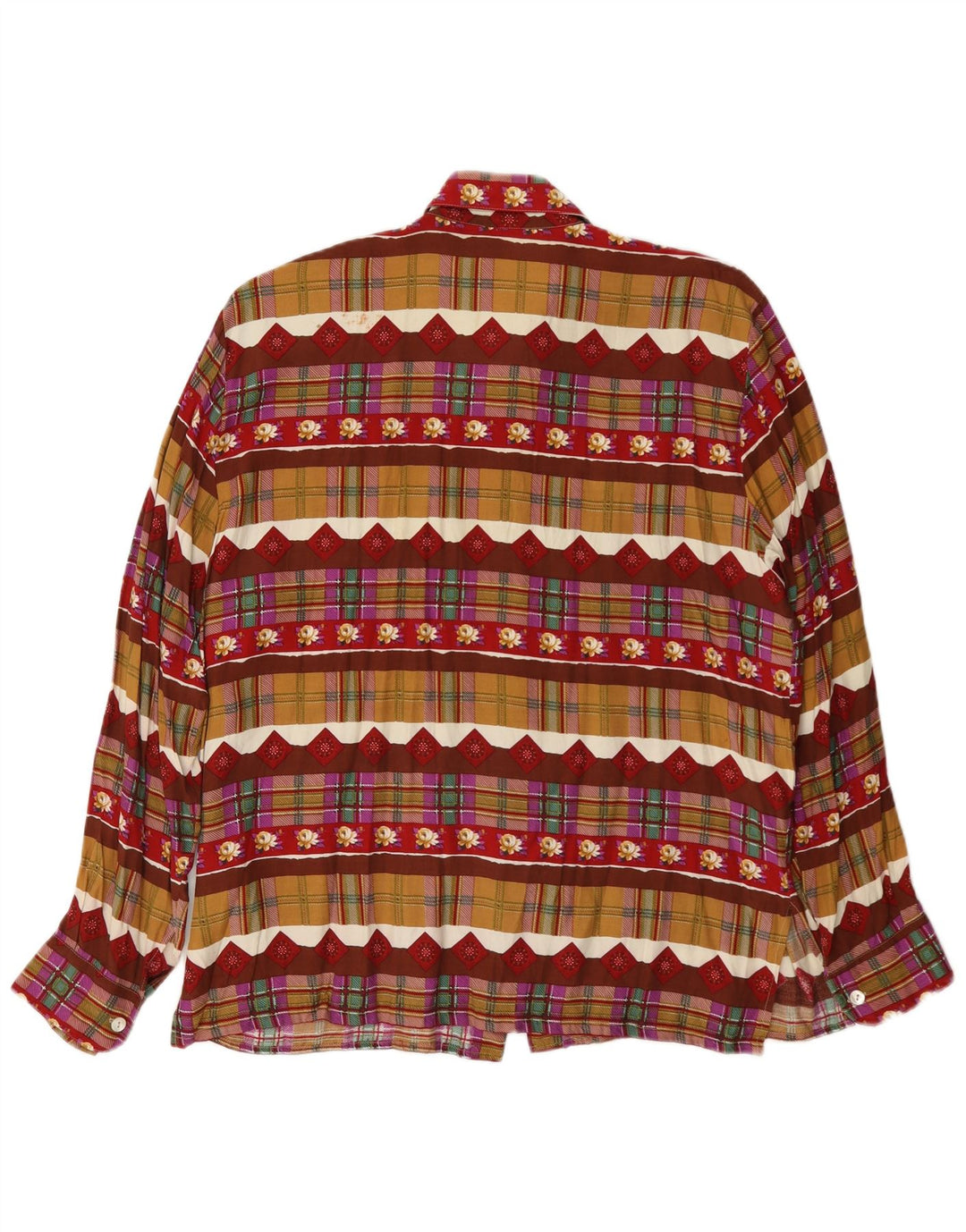 Cămașă Vintage Femei IT 46 Large Multicolor Geometric