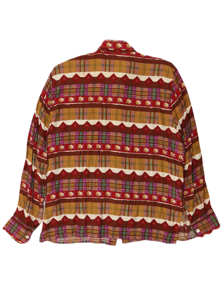 Cămașă Vintage Femei IT 46 Large Multicolor Geometric