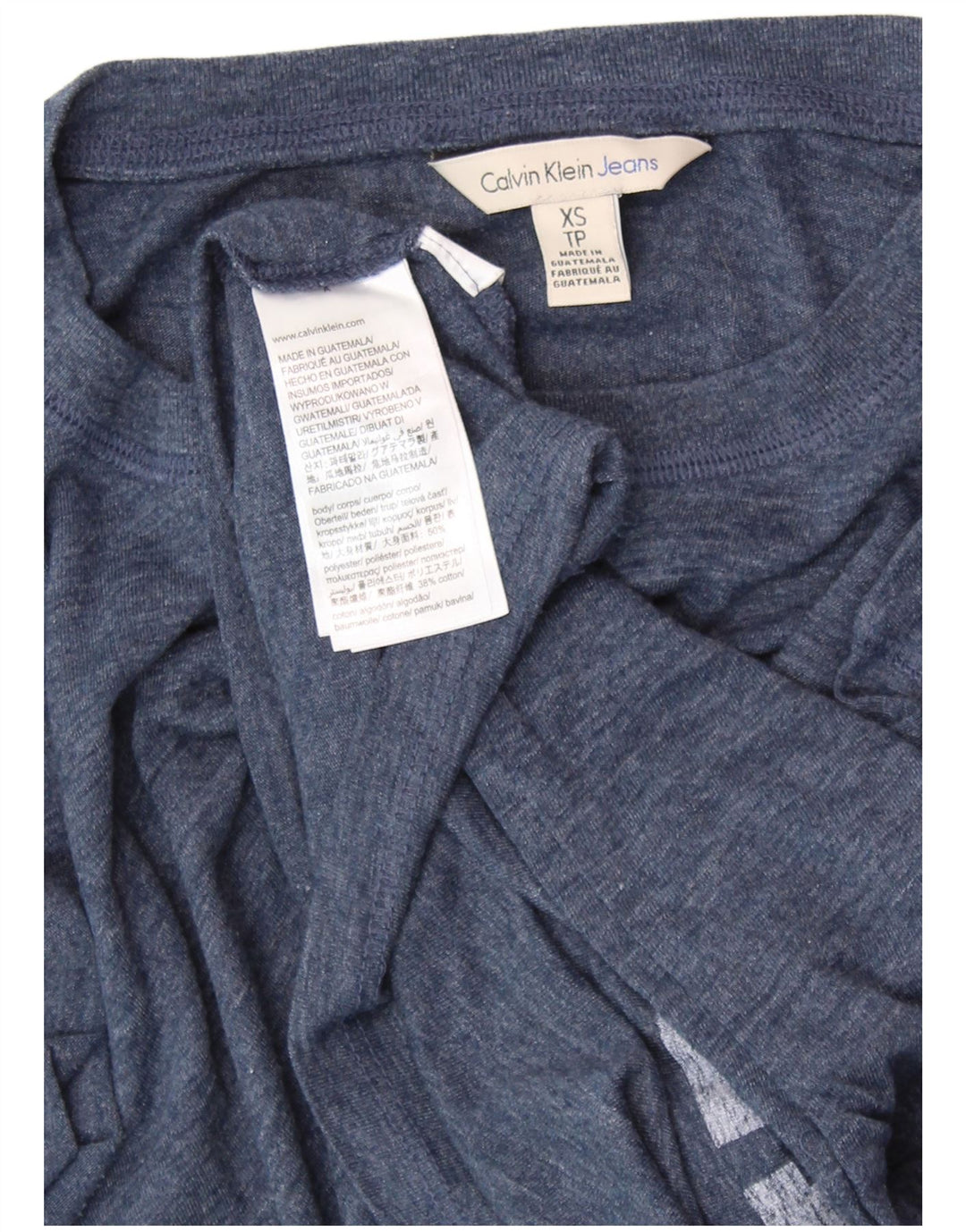 CALVIN KLEIN JEANS Tricou cu grafic pentru femei Top UK 6 XS Bleumarin pete