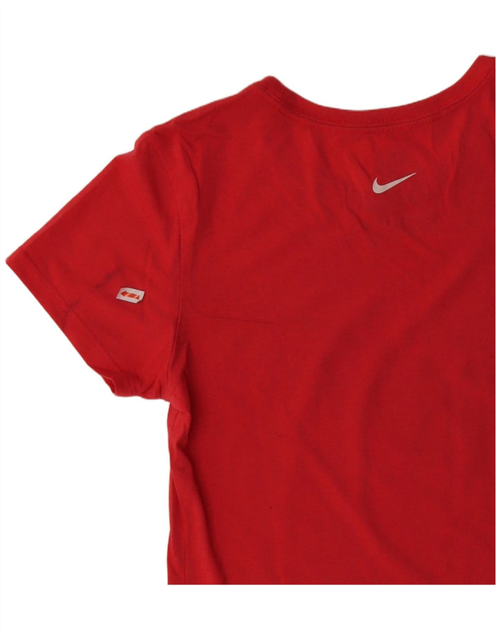 Tricou grafic NIKE pentru femei Slim Fit Top UK 12 Medium Red