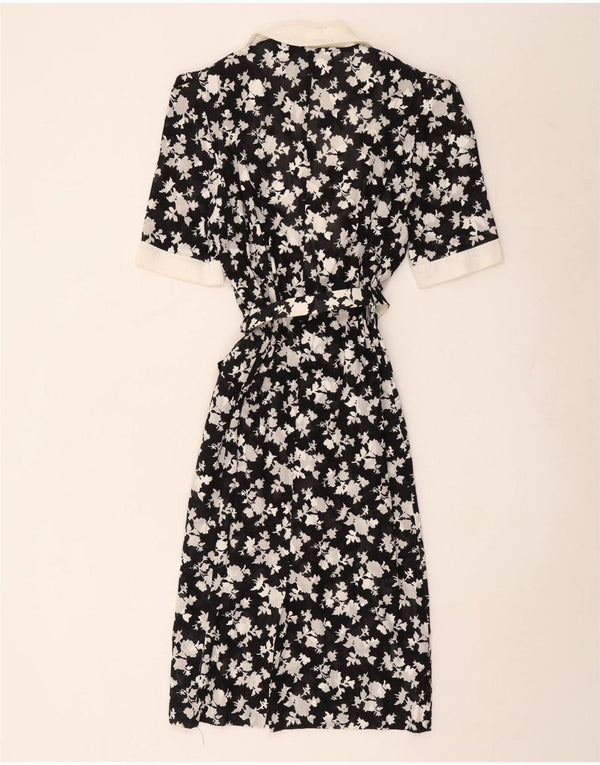 Janina Schreck Rochie cămașă cu mâneci scurte pentru femei EU 38 Medium Black Floral