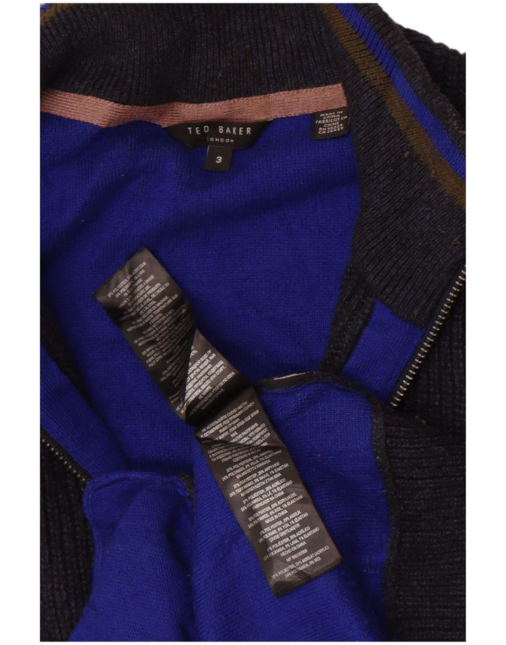 Pulover cardigan pentru bărbați Ted Baker Mărimea 3 Poliester, albastru bleumarin mediu