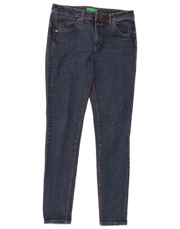 Blugi skinny pentru femei Benetton W31 L30 bumbac bleumarin
