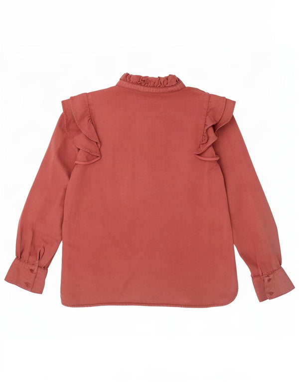 Bluză cămașă pentru femei Second Female UK 12 Medium Burgundy Lyocell