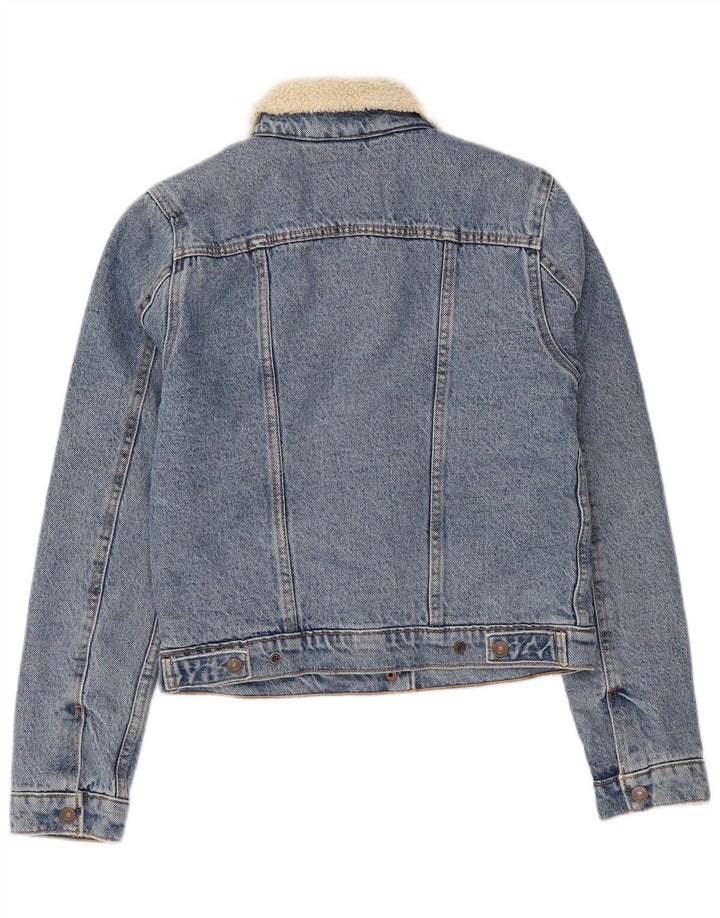 Jachetă de blugi Sherpa pentru femei Levi's UK 6 XS Bumbac albastru