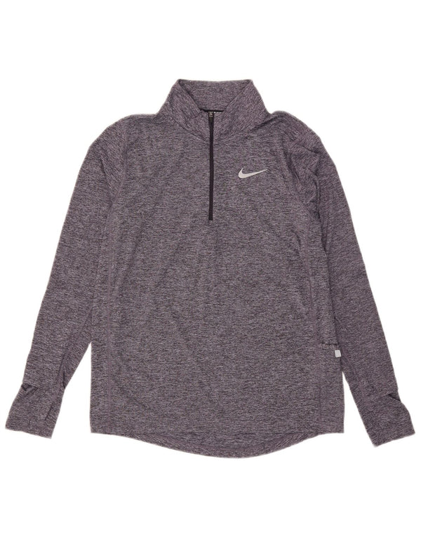 Top de trening Nike Dri Fit Pullover pentru femei UK 10 Small Grey Flecked