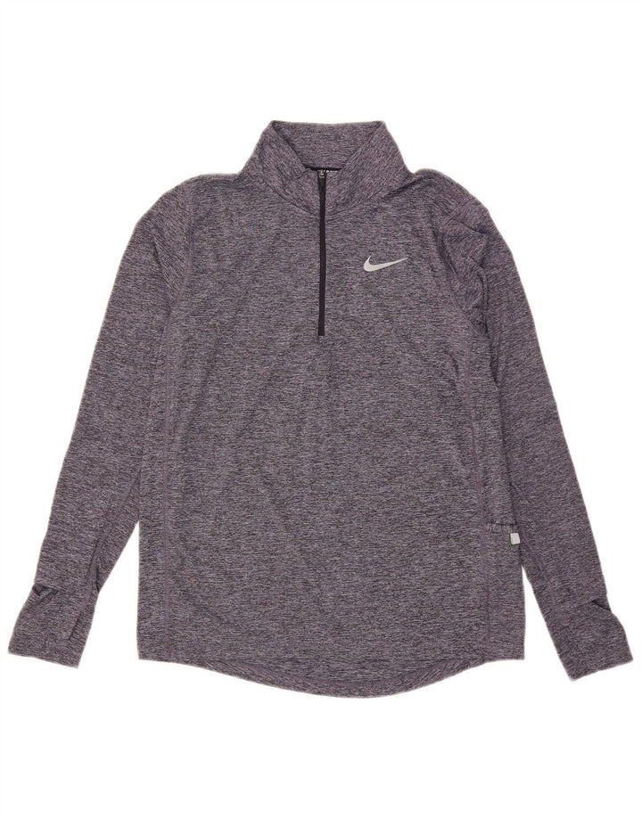 Top de trening Nike Dri Fit Pullover pentru femei UK 10 Small Grey Flecked