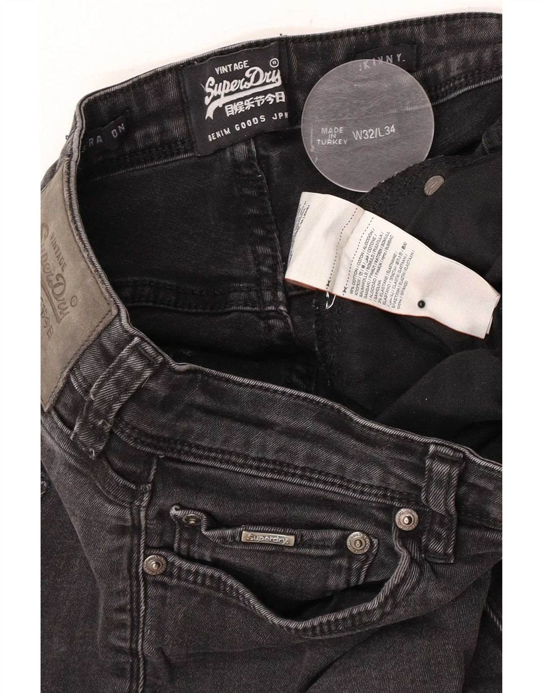 Blugi skinny pentru femei Superdry W32 L34 bumbac gri