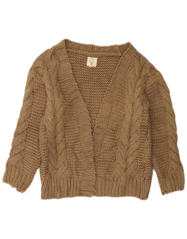 Pulover cardigan deschis supradimensionat pentru femei Billabong UK 10 mic maro acrilic