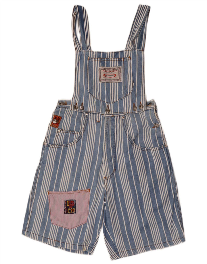 Pantaloni scurti salopete vintage pentru femei W28 Medium Blue Striped