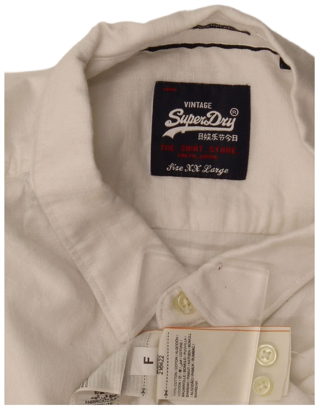 Cămașă pentru bărbați Superdry 2XL, bumbac alb
