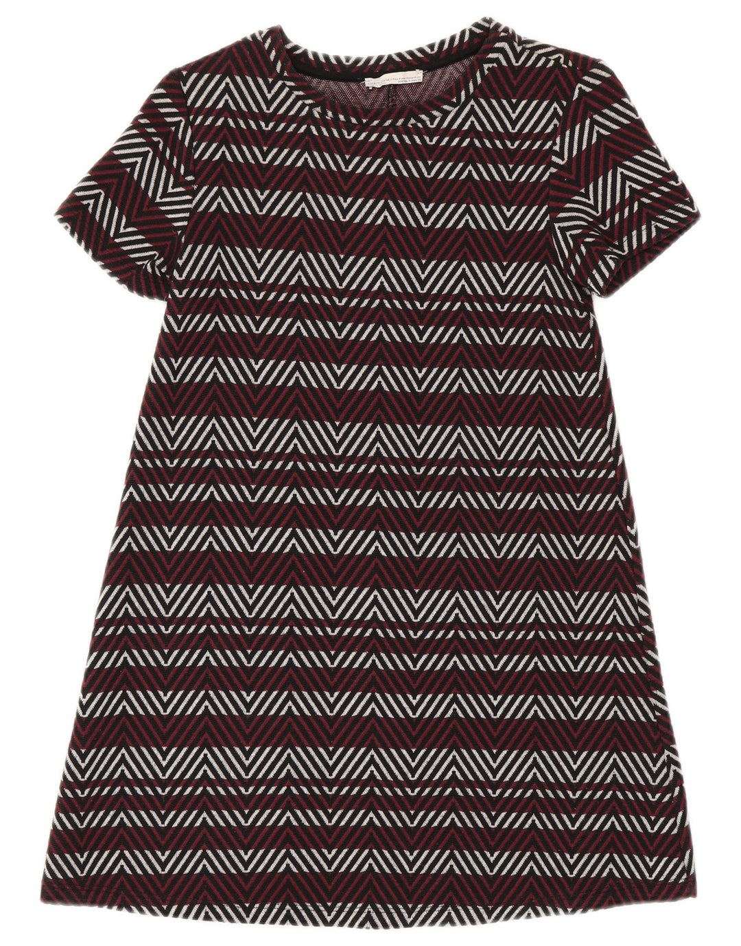 Rochie de bază Trafaluc pentru femei Zara UK 8 Small Burgundy Chevron Poliester
