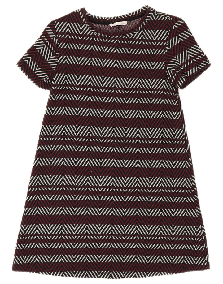 Rochie de bază Trafaluc pentru femei Zara UK 8 Small Burgundy Chevron Poliester