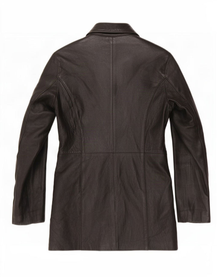 Jachetă de piele vintage pentru femei UK 10 Small Black