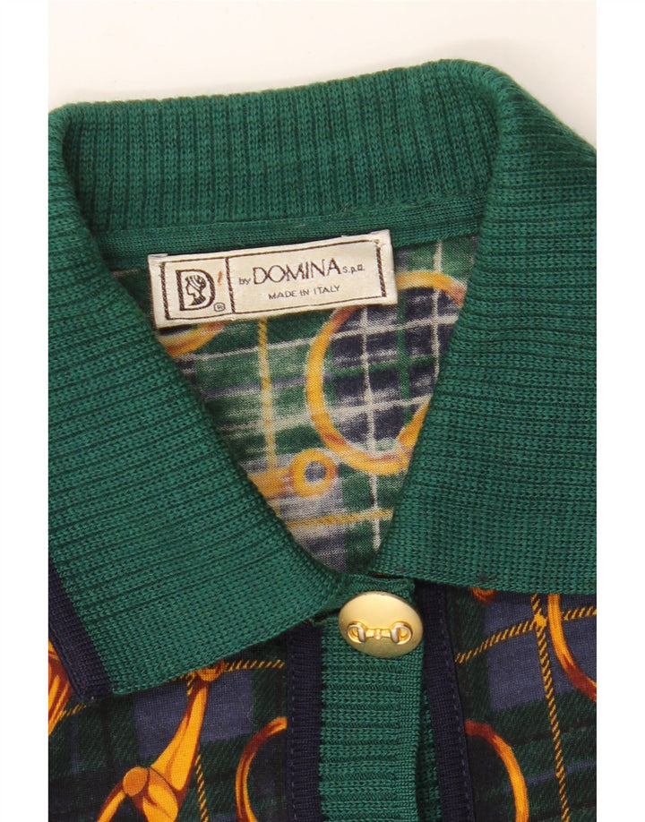 DOMINA Pulover cardigan cu model abstract pentru femei UK 20 2XL Verde