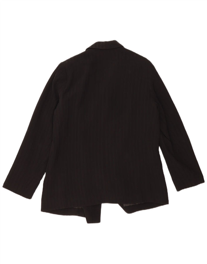 Everlane Jachetă Blazer pentru femei la dublu piept US 12, mare, neagră, cu dungi
