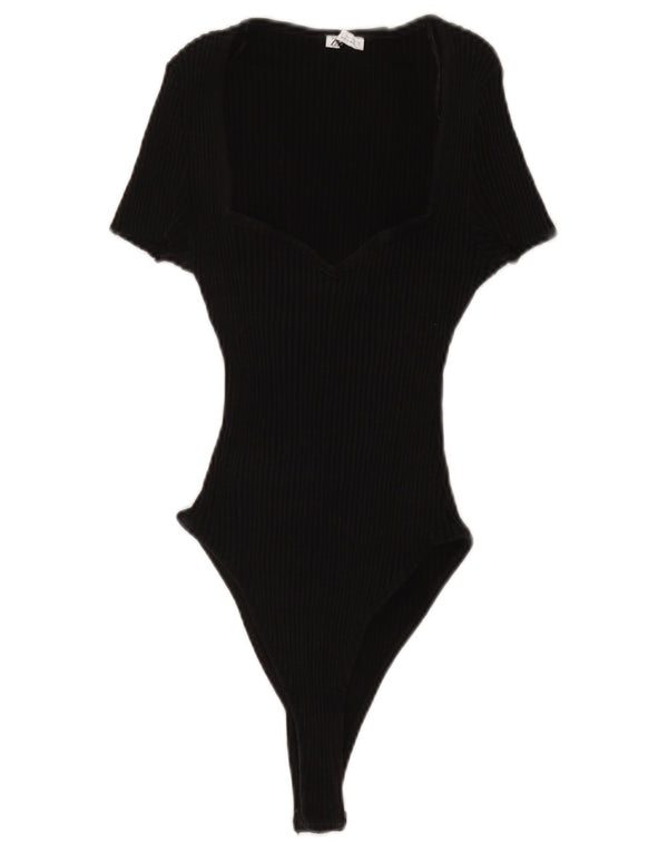Body cu mânecă scurtă pentru femei Zara UK 16 mare, negru, bumbac