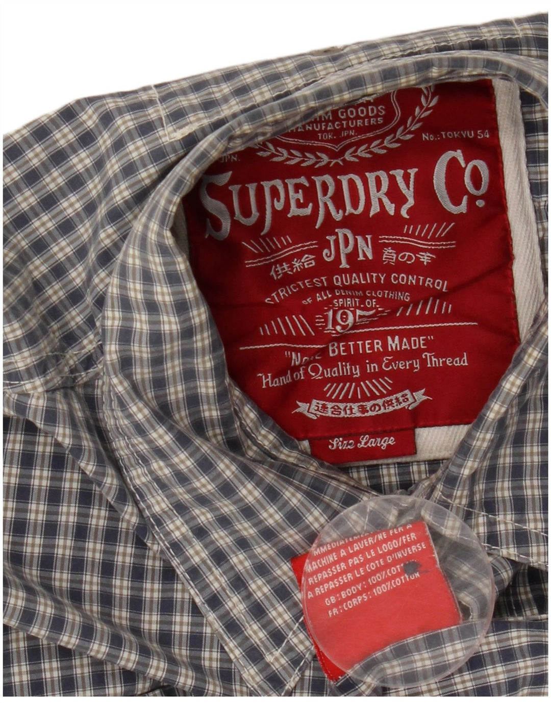 Cămașă pentru bărbați Superdry din bumbac cu carouri albastre mari