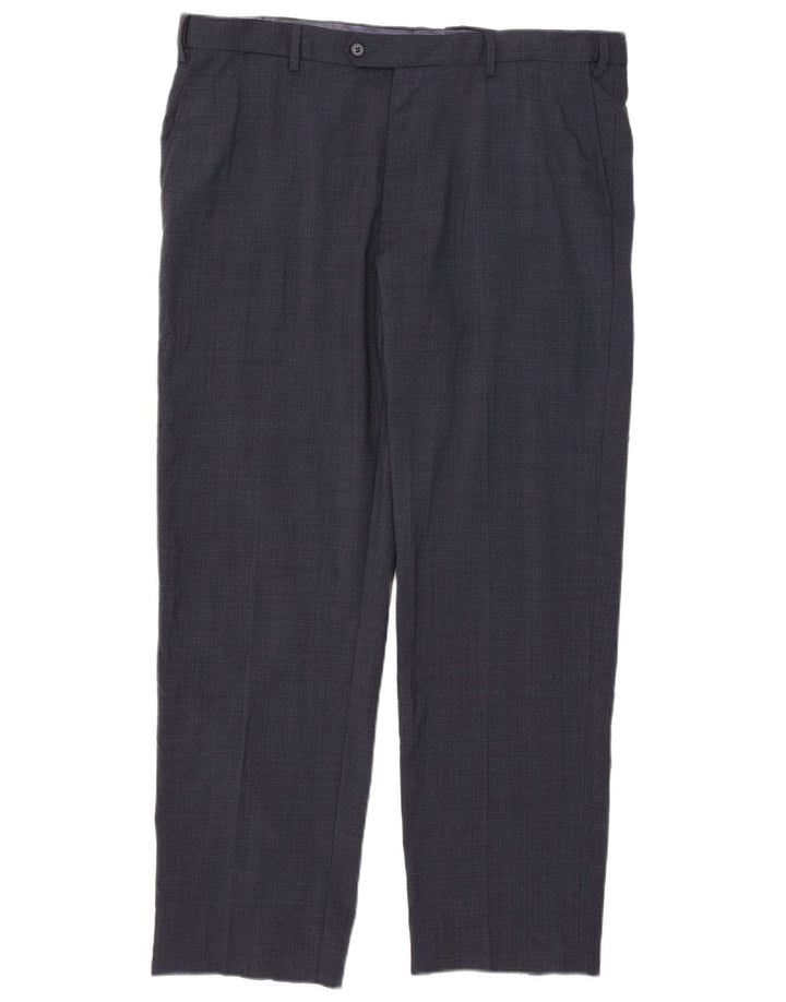 Pantaloni de costum obișnuiți, drepti, pentru bărbați, Marks & Spencer, L40 L31, bleumarin