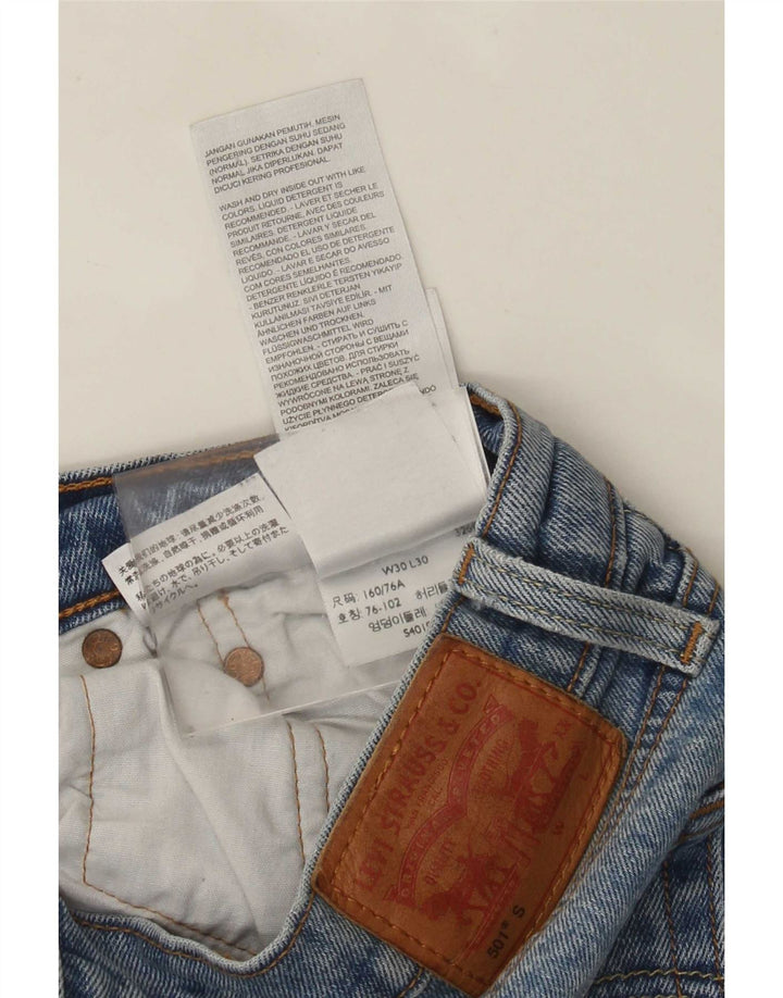 Blugi drepti distressed 501 Levi's pentru femei L30 L30 Bumbac albastru