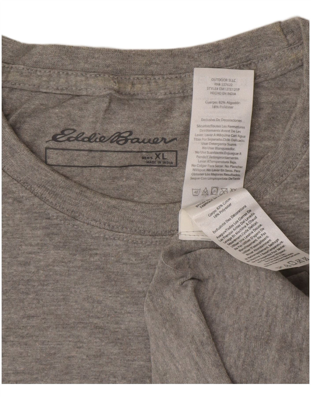 EDDIE BAUER Tricou grafic pentru bărbați Top XL bumbac gri