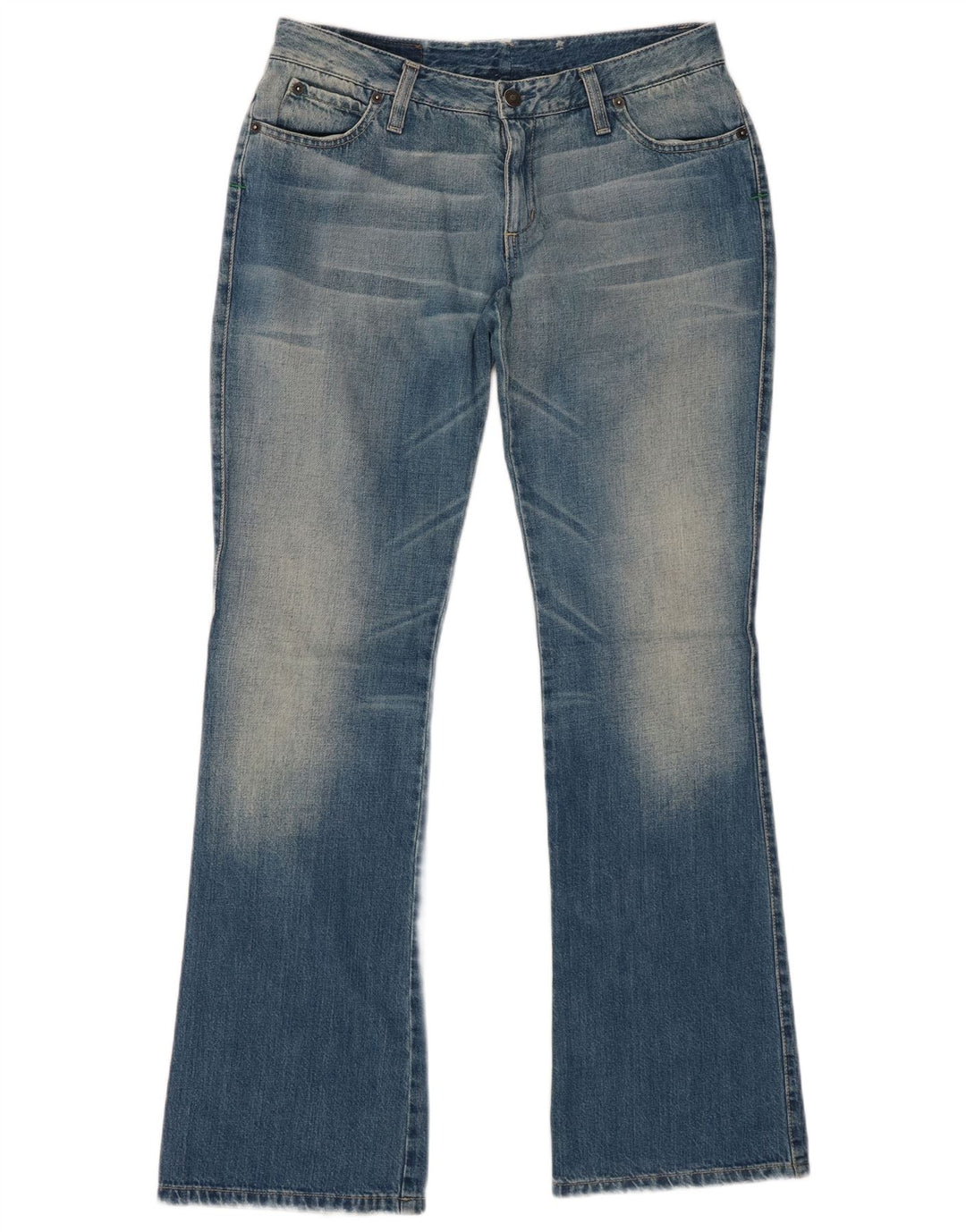 Jeans Bootcut Benetton pentru femei IT 44 Medium W32 L32 Bumbac albastru