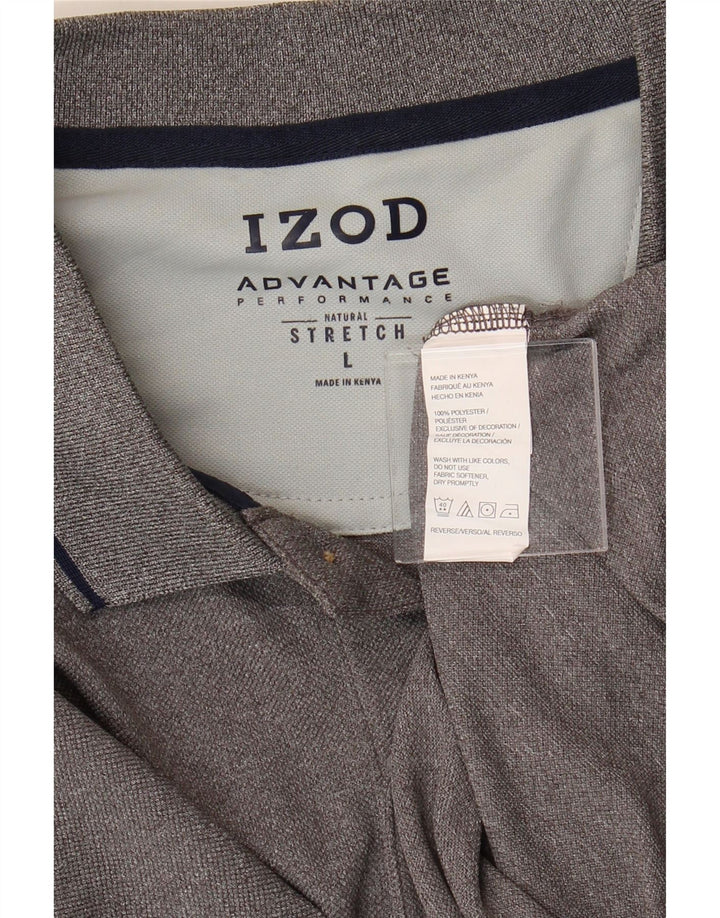 IZOD Mens Polo Shirt Large Grey Polyester Vintage Izod and Second-Hand Izod from Messina Hembry 