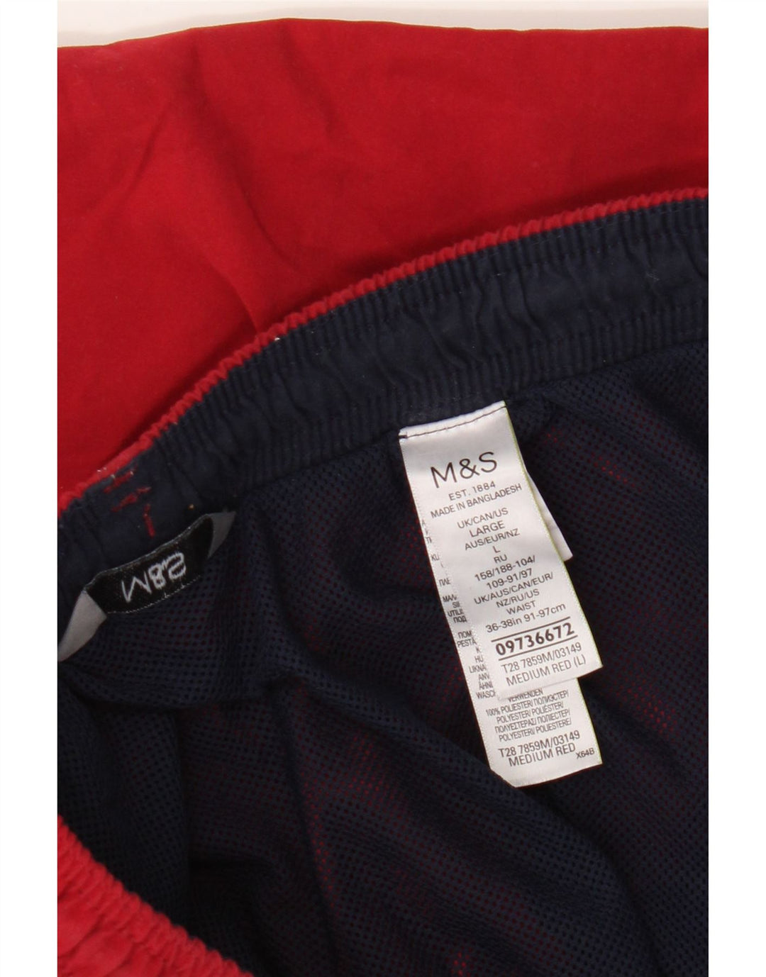 Marks & Spencer Pantaloni scurți de înot pentru bărbați din poliester roșu mare