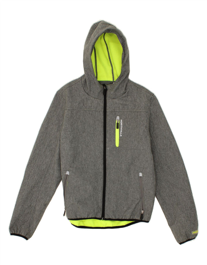 NORTHVILLE Boys Zip Hoodie Sweater 13-14 Years Grey Polyester Vintage Northville and Second-Hand Northville from Messina Hembry 