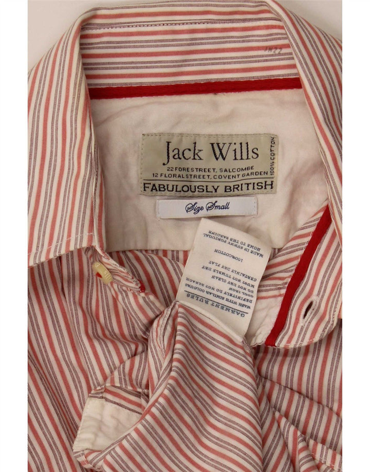 Cămașă Jack Wills pentru bărbați, bumbac cu dungi roșii mici