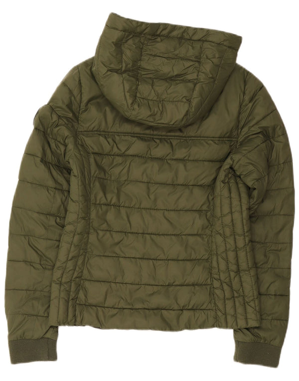 Jachetă căptușită cu glugă pentru femei Hollister UK 10 Small Khaki Nylon