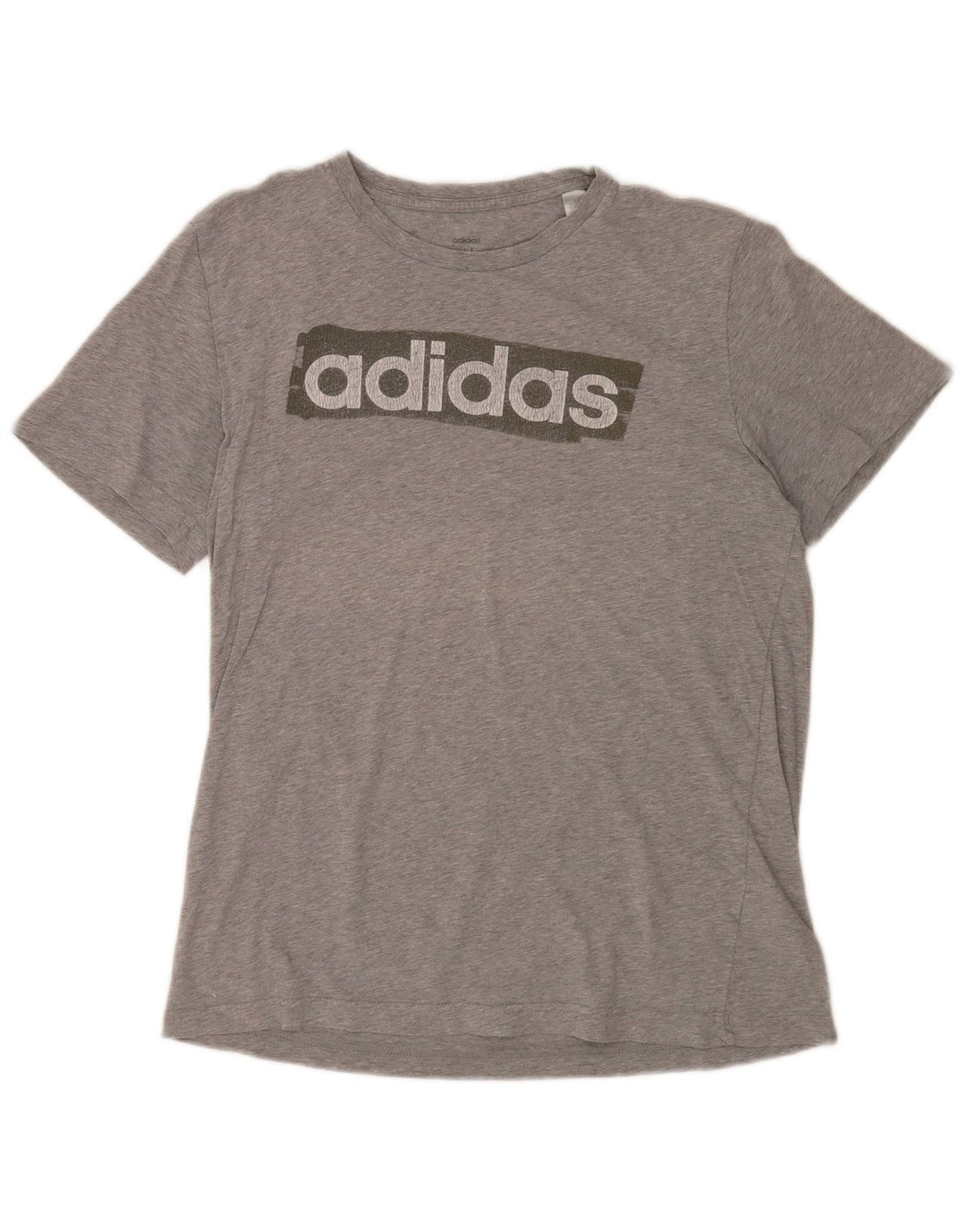 Tricou grafic pentru bărbați Adidas Top, bumbac, gri mediu