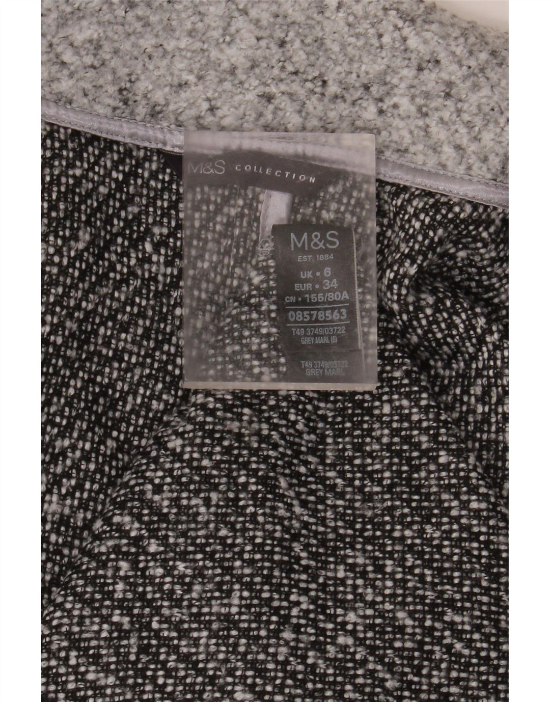 MARKS & SPENCER Pardesiu supradimensionat pentru femei UK 6 XS, gri cu pete