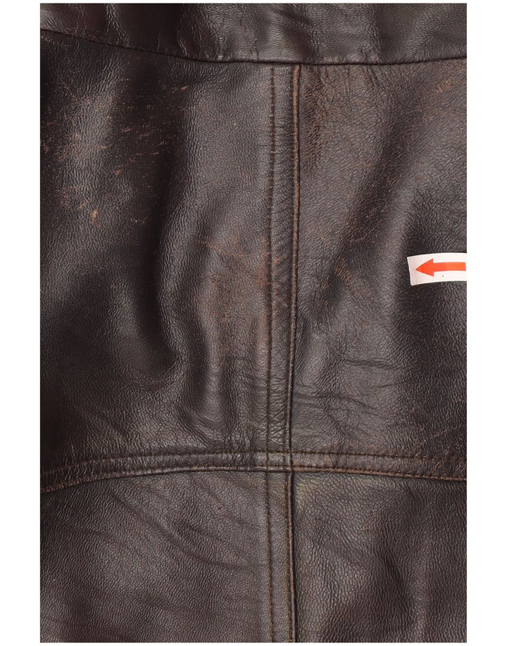 Jachetă de piele vintage pentru bărbați UK 44 2XL din piele neagră