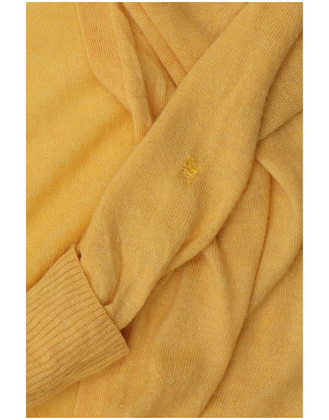 FAT FACE Pulover cardigan deschis cu paragate pentru femei UK 14 Lână galbenă medie