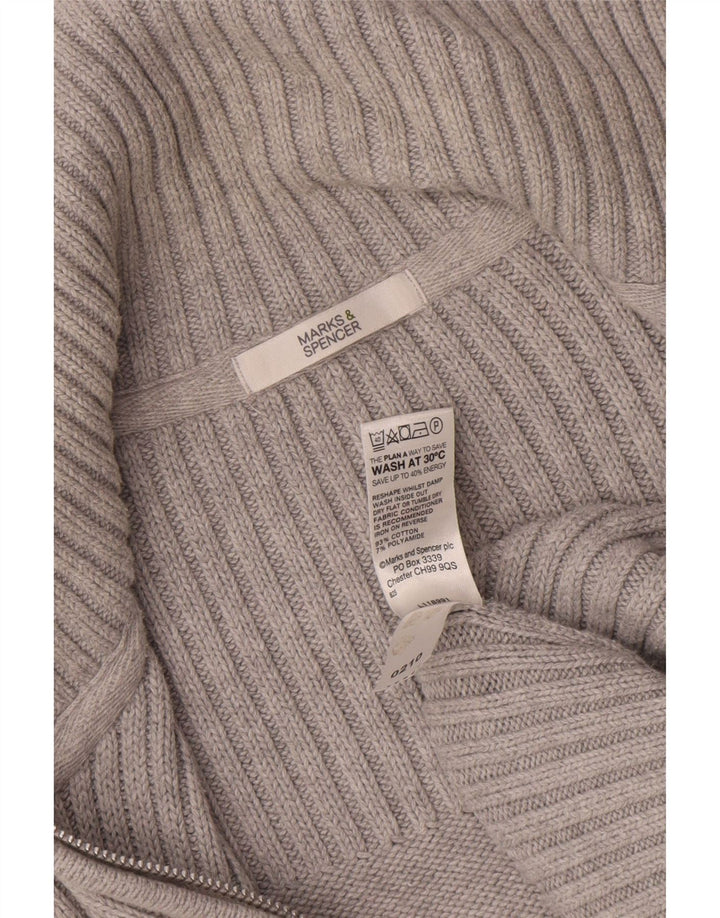 Pulover cardigan pentru femei Marks & Spencer UK 14 mare bumbac gri